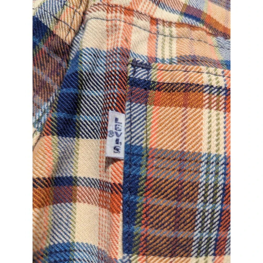 Vintage 70s Levis Plaid Flare Bell Bottoms Big Capital E 27